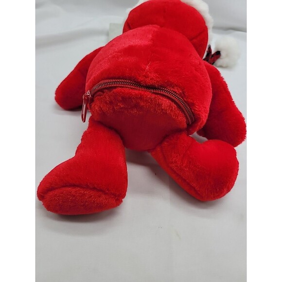 Vintage Smile Happy Face Giggle Plush Red With  Santa Hat 12" NOT WORKING - Picture 11 of 16